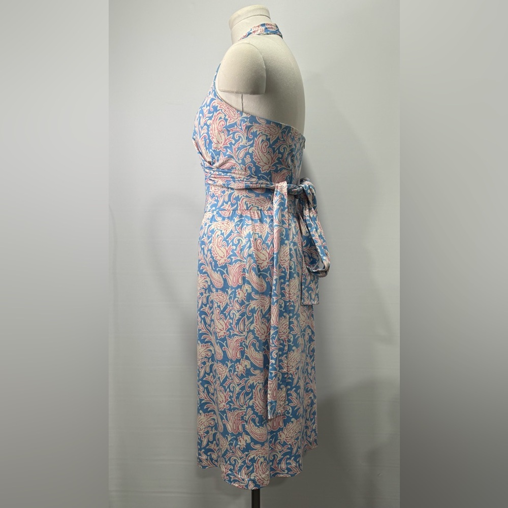 J. McLaughlin Fully Lined Blue 95% SILK Dress EUC - Picture 5 of 12